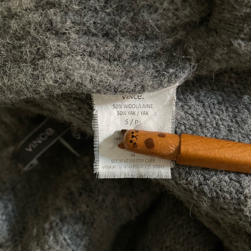 joodito yak wool sweater wrap preppy tie scarf japanese boro ribbed wide gray - Picture 12 of 12